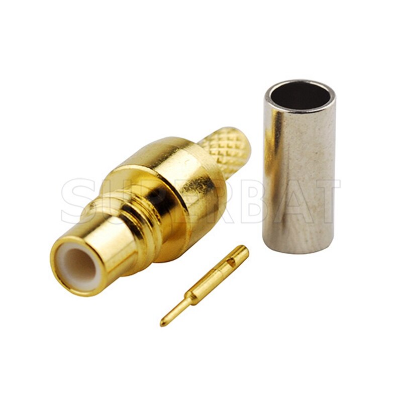 Superbat 10pcs SMC Crimp Female RF Coaxial Connector for RG174,RG178,RG316,LMR100