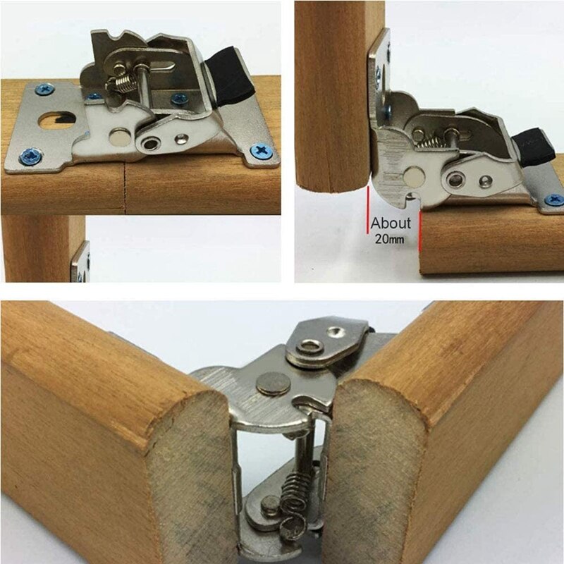 Support de charnière de pied pliable, matériel de charnière autobloquant avec Extension de verrouillage à vis pour pieds de Table 4 pièces