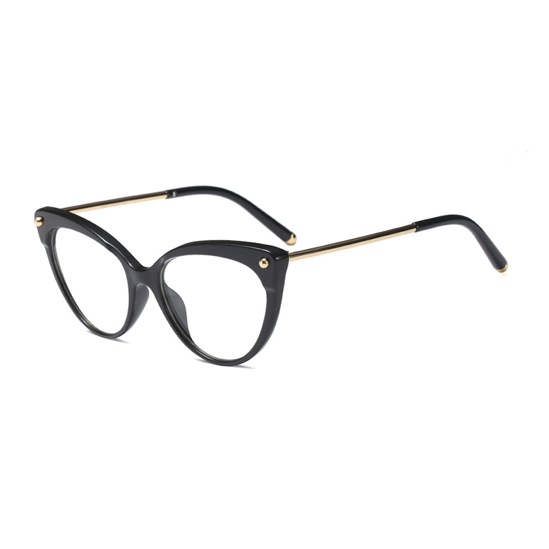 Frauen Optische Brillen Rezept Metall Beine und Acetat Rand Brille für Frauen Brillen Brillen Rahmen Katze-Auge Stile: C1
