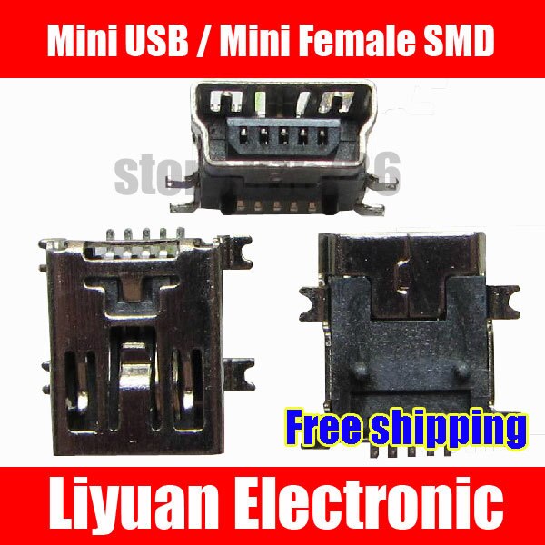 Mini USB/Mini Vrouwelijke SMD/(mini-USB) Usb/USB connector/5PF