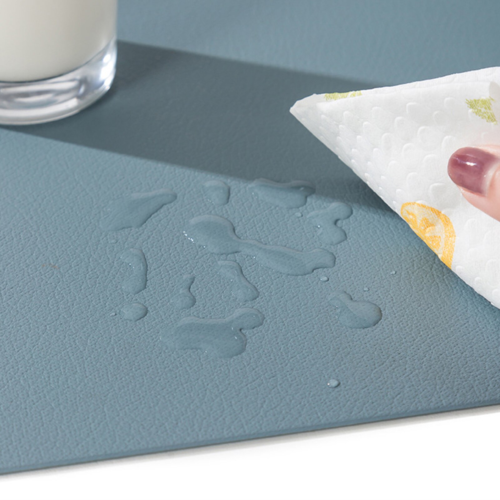 4Pcs Ins Style Waterproof Leather Placemats Table Mats Set Heat Resistant Easy Clean Washable Placemat