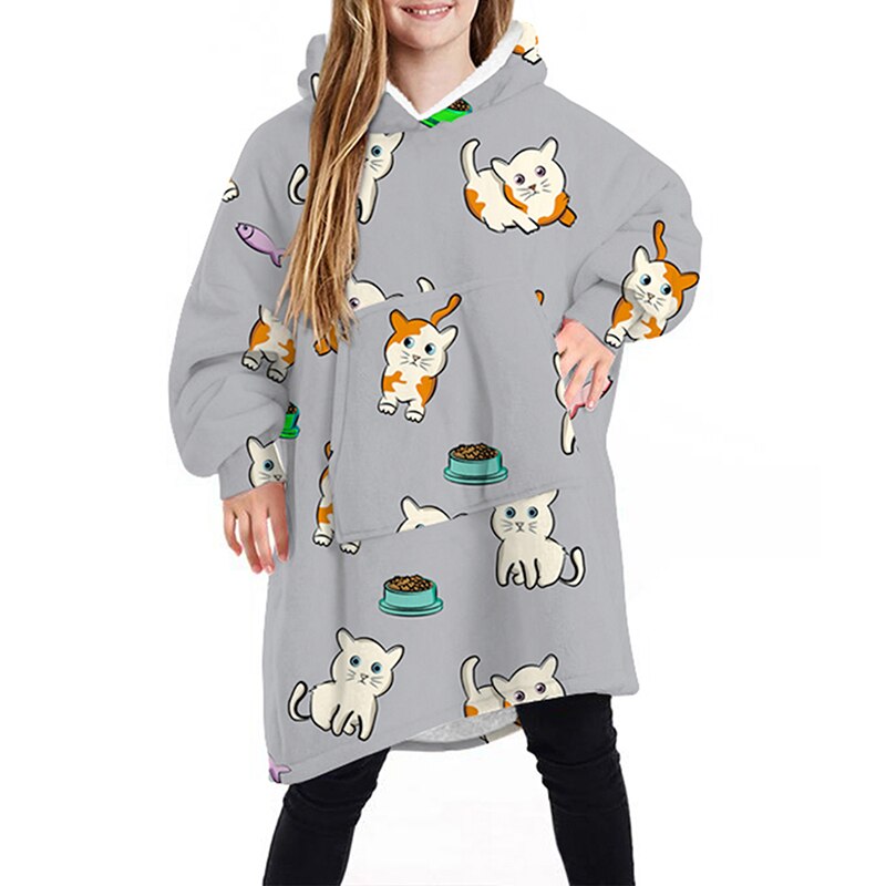 CYSINCOS enfants hiver TV poche à capuche couvertures enfants peignoir canapé confortable couverture sweat en peluche couvertures outwear: 11