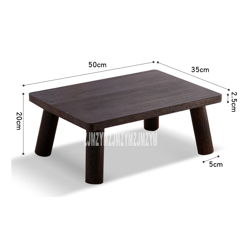 Chińnarty stolik kawowy Tatami balkon z litego drewna stół robić okna Tatami stolik mały stolik kawowy niski stół 50*20*35cm: Heavy baking kolor