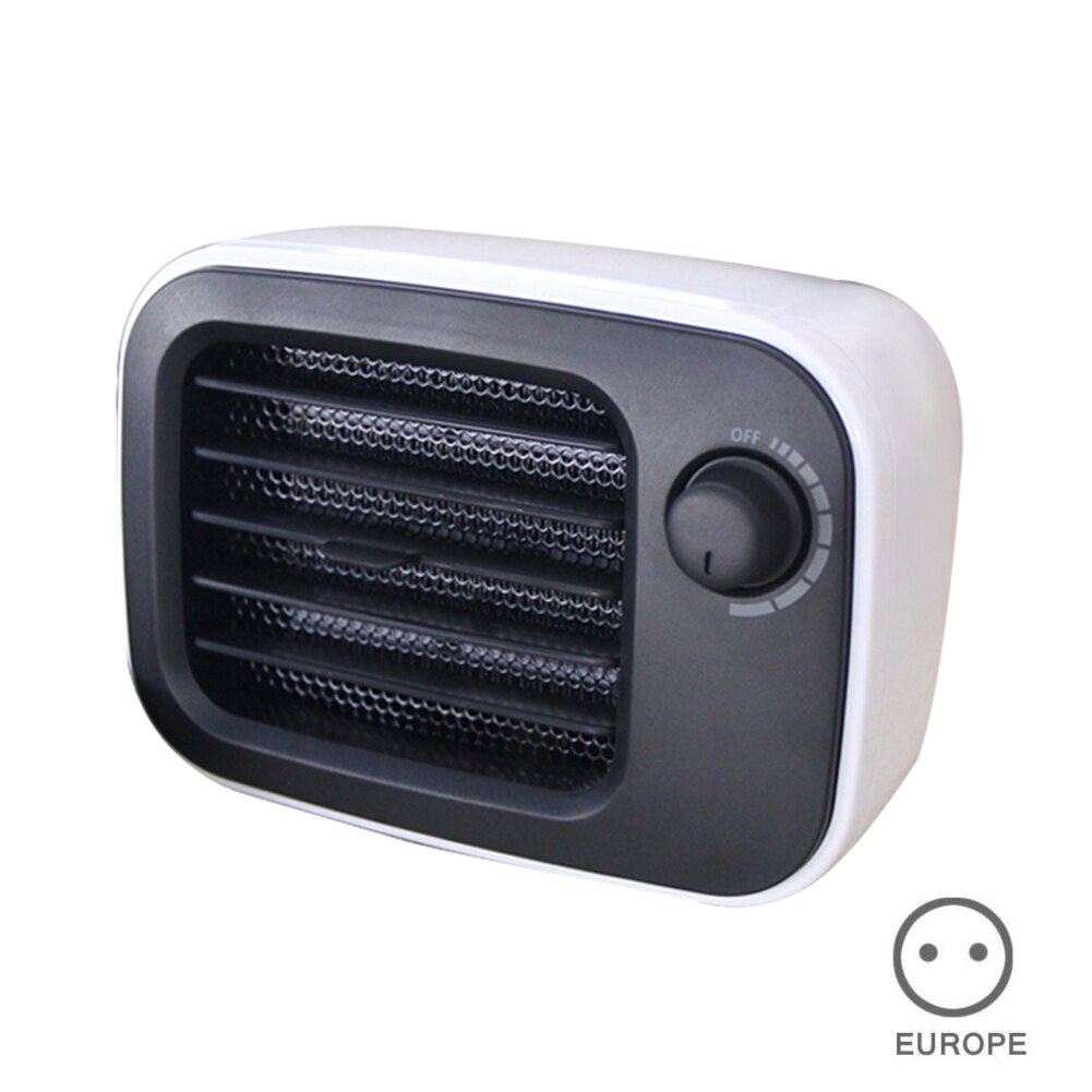 Calentador de cerámica calentador eléctrico Retro ajustable portátil para el escritorio del hogar LB88: EU White
