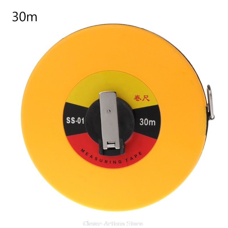 Fiber Measuring Tape 10/15/20/30m Hand-held Disc Flexible Ruler Wind Up Measure Au 22 20