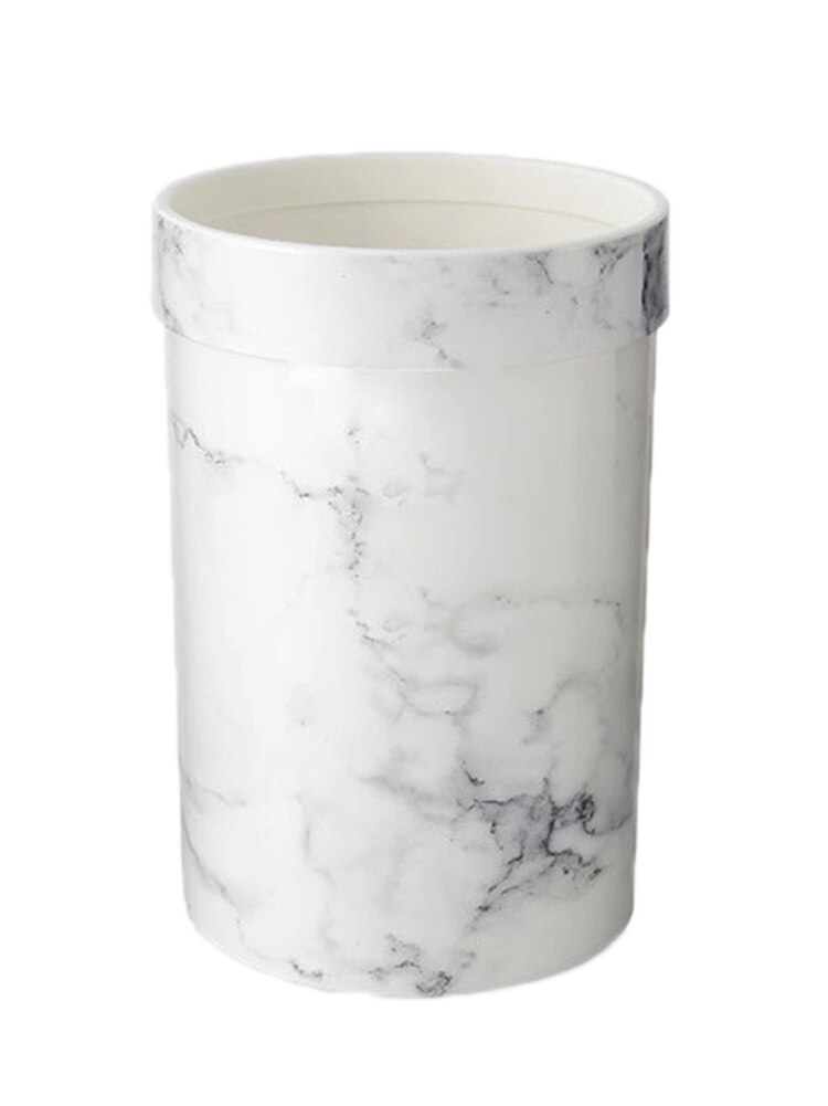 Marble Pattern Plastic Trash Can Office Bathroom Kitchen Trash Bin Living Room Bedroom Waste Bin Without Lid European Style