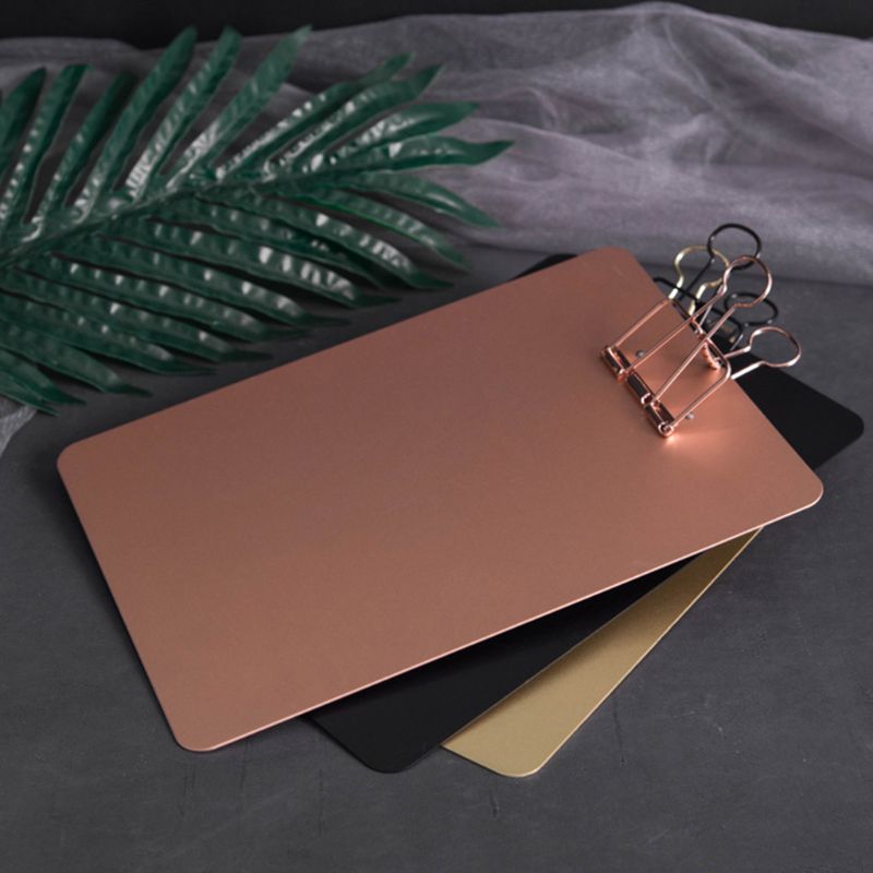 Metal Clipboard Writing Pad File Folders Document Holder School Stationery Nordic Ins Style