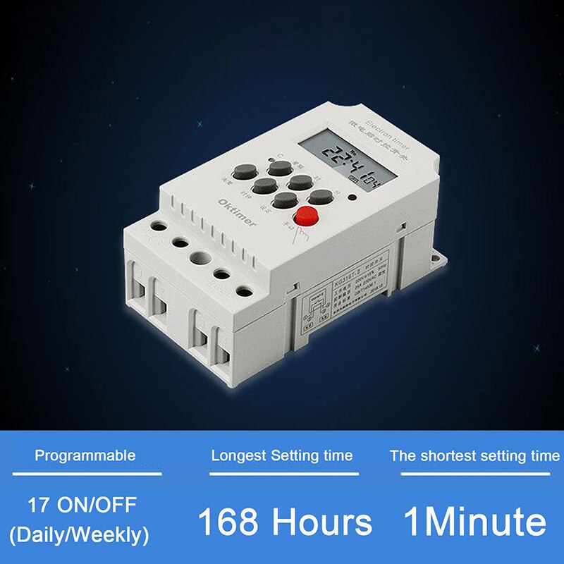 Digital Time Switch KG316T 7 Days Programmable 220V Timer Switch Daily Programmable Time Switch Timer KG316T