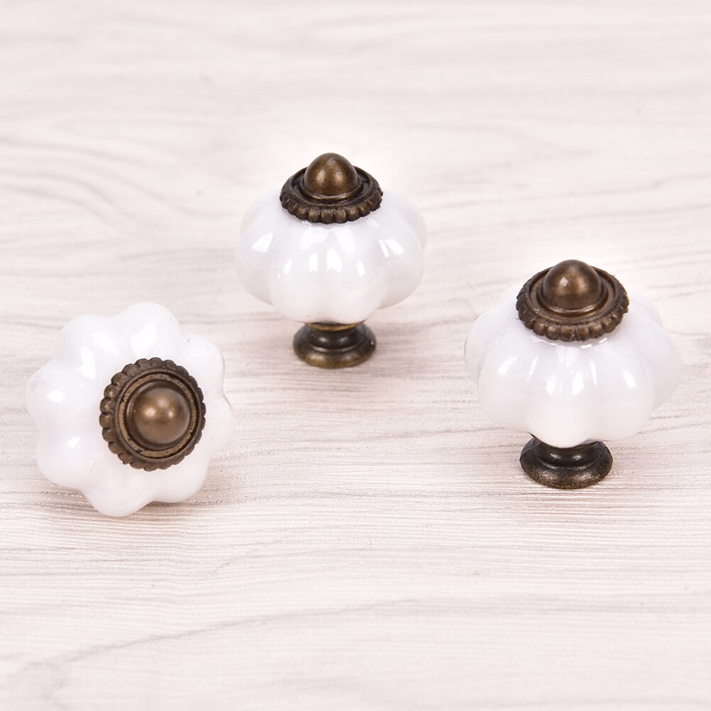 10 Teile/los Jahrgang Möbel Griff Tür Knöpfe Schublade Schrank Küche ziehen Griff Kürbis Keramik Schrank Griffe retro Hardware-