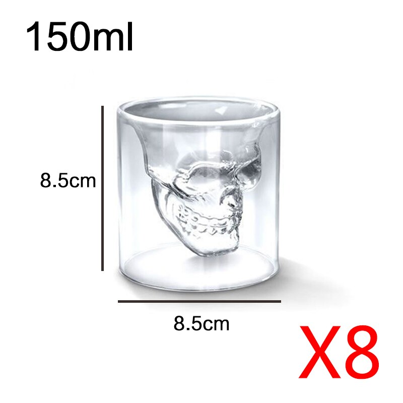 Heat Resistant Double Wall Tea Glass Cup Beer Coffee Cup Set Handmade Healthy Beverage Glasses Transparent Drink: 150ml B 8pcs