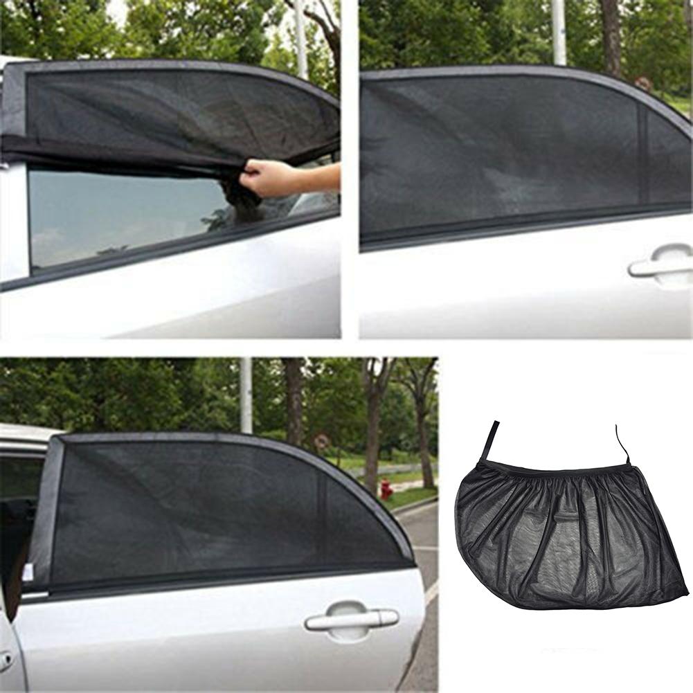 2 stuks Universele Mesh Autoruit Cover Zonnescherm Gordijn UV Bescherming Car Side Window Zonnescherm Isolatie Anti-muggen Cover