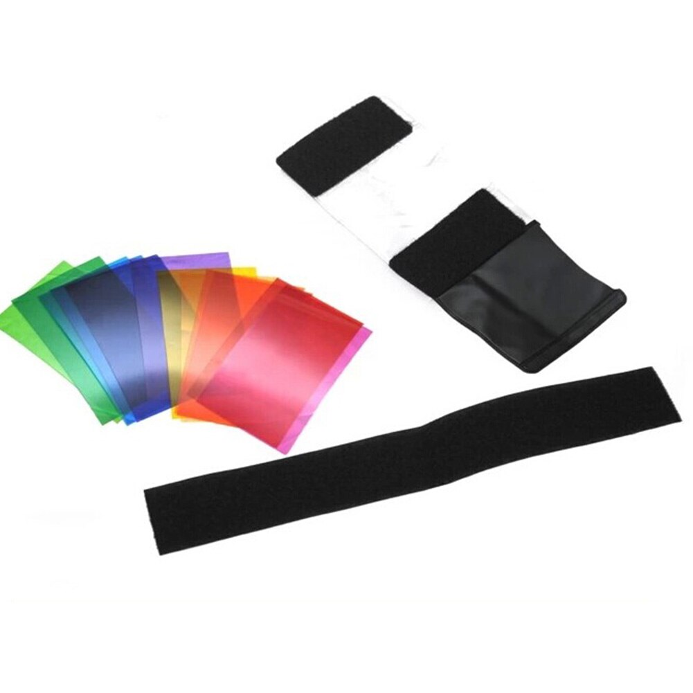 Praktische 12- flits kleurenkaart plastic sticker up low loss tas accessoires speedlite filter kit
