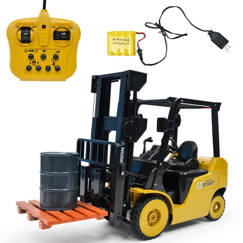 11-Weg Afstandsbediening Heftruck 1:8 Simulatie Heftruck Oplaadbare Licht Muziek Kraan Techniek Crane Truck Kinderspeelgoed