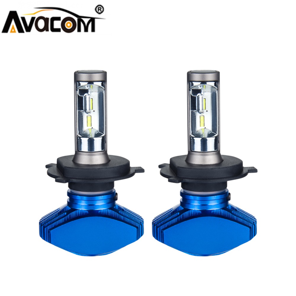 Avacom 2 stks LED H1 H7 Fanless Mini Auto Bulb 12 v H3 H4 9005/HB3 9006/HB4 HIR2 CSP 6500 k Wit 80 w 8000lm H4 H11/H8 LED Voiture