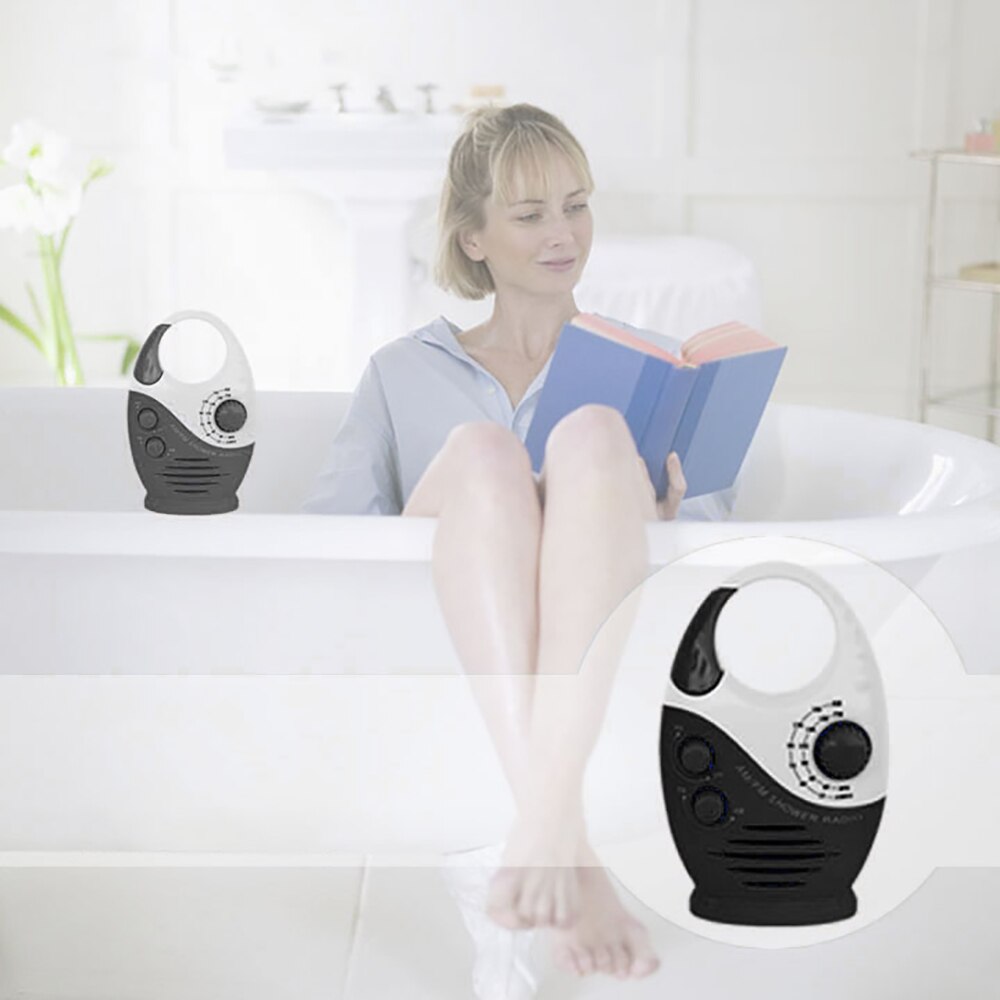 AM / FM Mini Shower Radio Bathroom Waterproof Radio Hanging Music Radio Built-in Speaker Not Including Battery AM / FM Radio