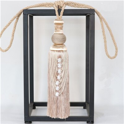 2 stks/paar Gordijn Tieback Bandjes Haken Houder Opknoping Bind Touwen Riem Gordijn Accessoires Tiebacks Tassel Fringe Borstel Decor: Beige