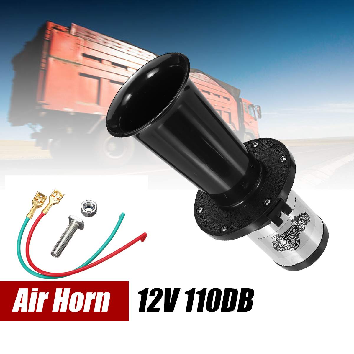 Luchthoorn 12v luide retro antieke 110db auto luchthoorn vrachtwagen klassieke vintage stijl trompet zwarte universele claxon elektrische hoorn
