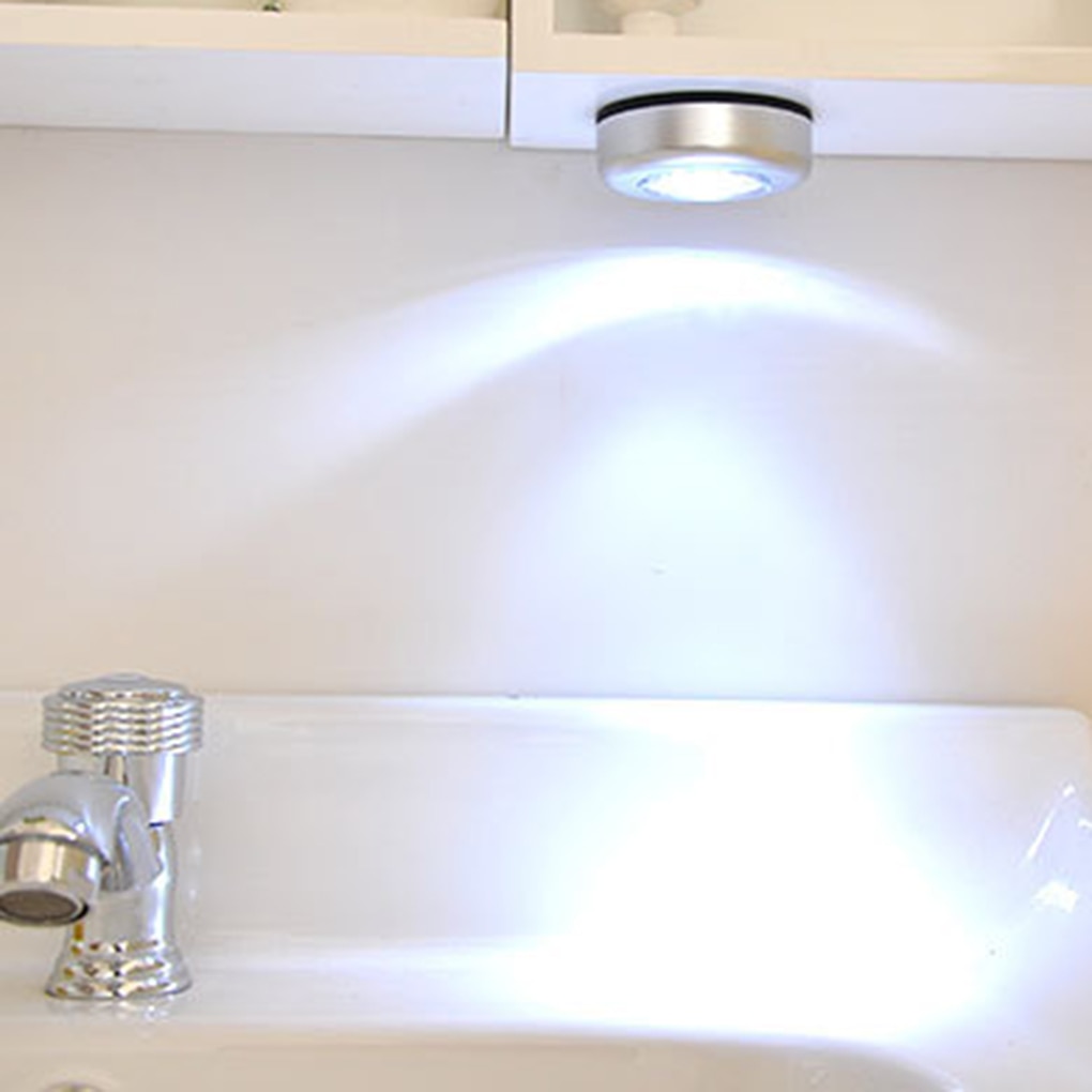 3 led batteridrevet trådløs natlampe stick tap touch push sikkerhedsskab skab køkken væglampe