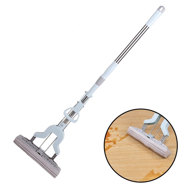 Telescopische Handvat Absorberende Spons Mop Vouwen Rubber Mop Thuis Floor Cleaning Tool Rvs