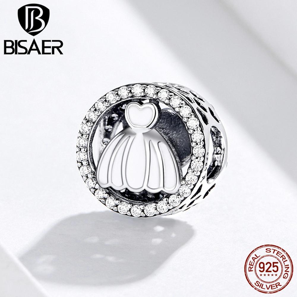 Breloque BISAER en Argent Sterling - Couronne Princesse, Robe, Château - pour Bracelets