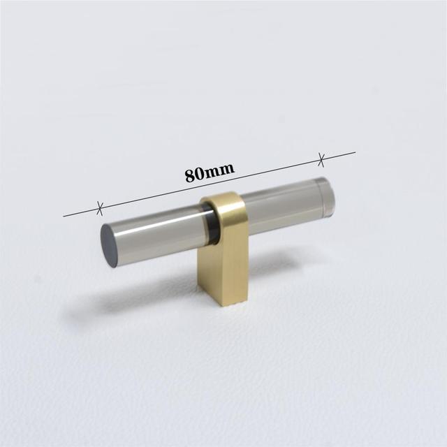 Transparent Acrylic Hooks for Hanging Coat Hat Keys Bathroom Hardware Decor Wall Hangers for Clothes Cabinet Handles and Knobs: hook screw / grey-80mm