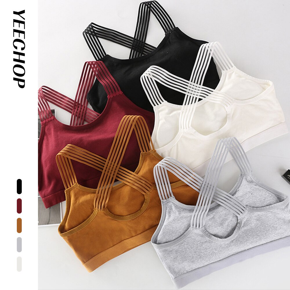 Yeechop Women Gym Racerback Breathable Fit Sports Bra Dries Quickly High Stretchy Workout Fitness Seamless Sports Top