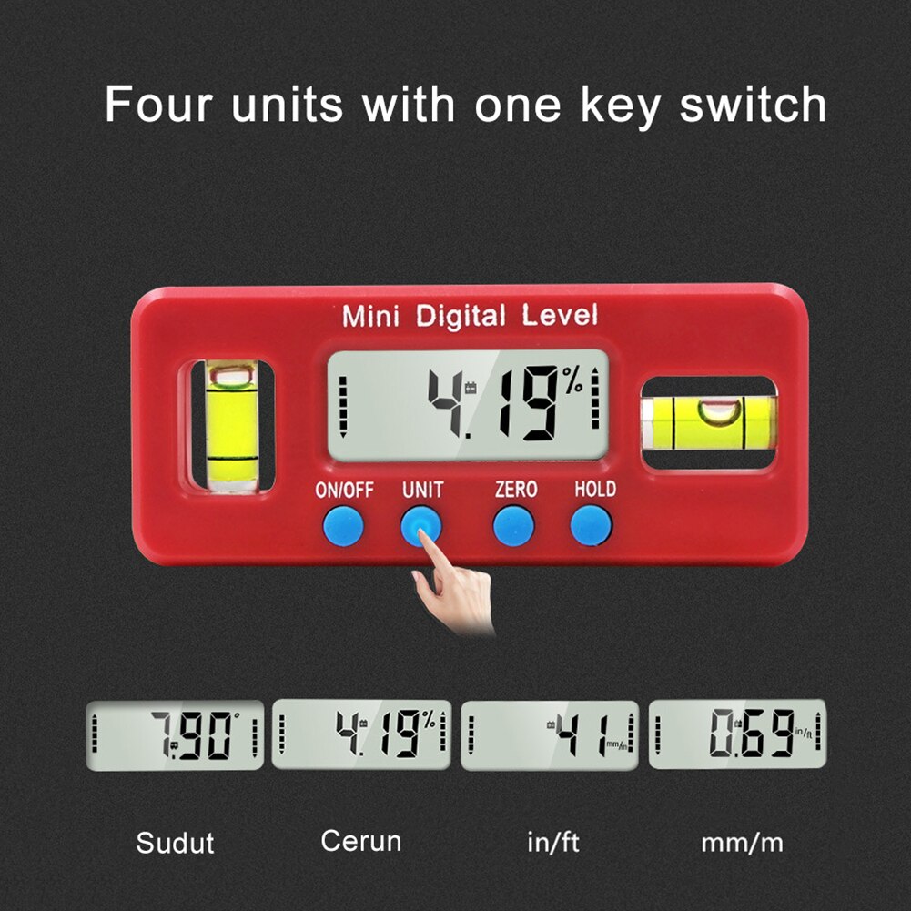 Mini Magnetic Digital Display Protractor Inclinometer Water Proof Level Box Angle Measuring Finder Level Digital Bevel Gauge