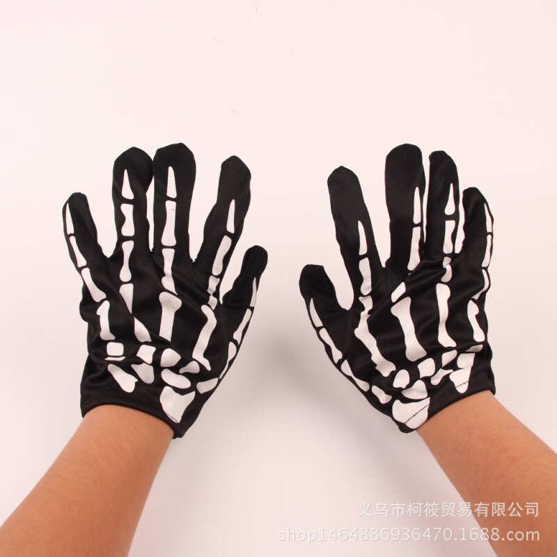 Halloween horror toys luminous skeleton ghost gloves cloth gloves