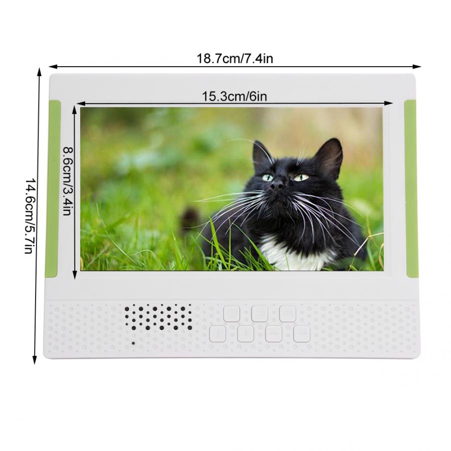 7in 16:9 1024*600 1080P Ultrathin Digital Photo Frame Supports for Video/Picture Playback/Music/Clock Calendar 100-240V