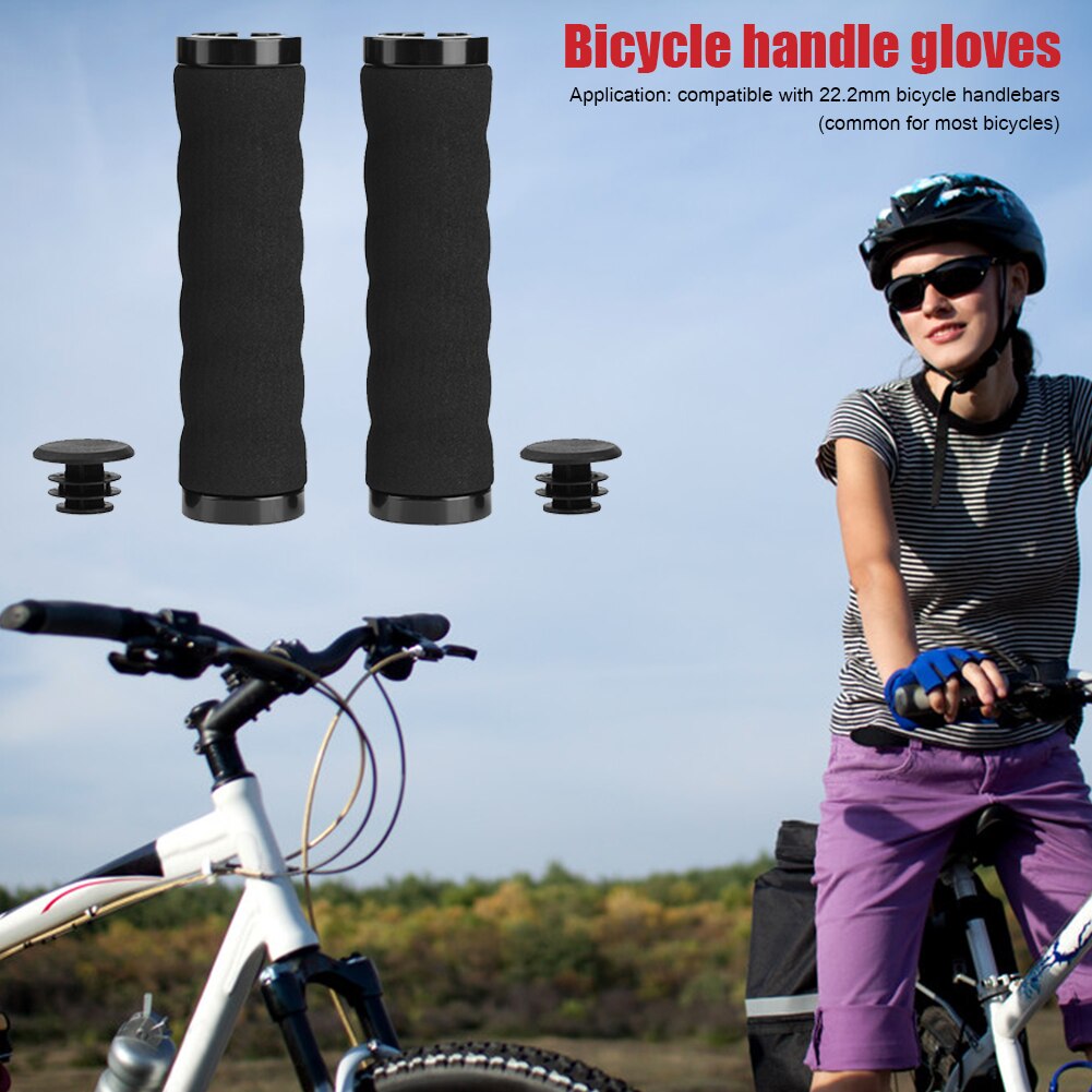 Poignées de guidon de verrouillage poignée de cyclisme poignée vélo vélo éponge anti-dérapant vélo souple Portable Anti-poussière cyclisme accessoires