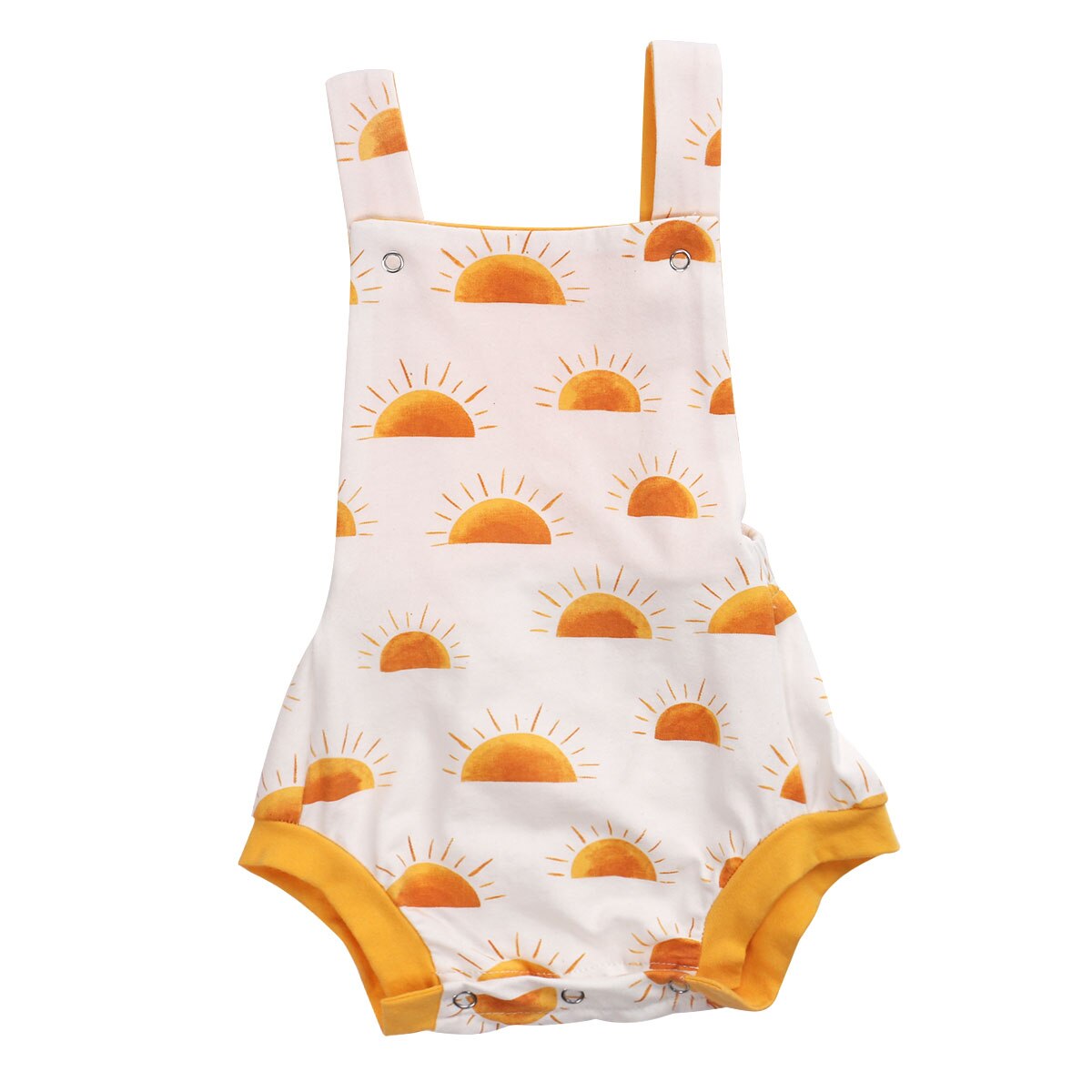 Citgeett Summer Newborn Baby bOys Girls Rainbow Print Bodysuit Infant Cotton Sleeveless Cross Strap Jumpsuit Sling Sleeveless: A / 12M