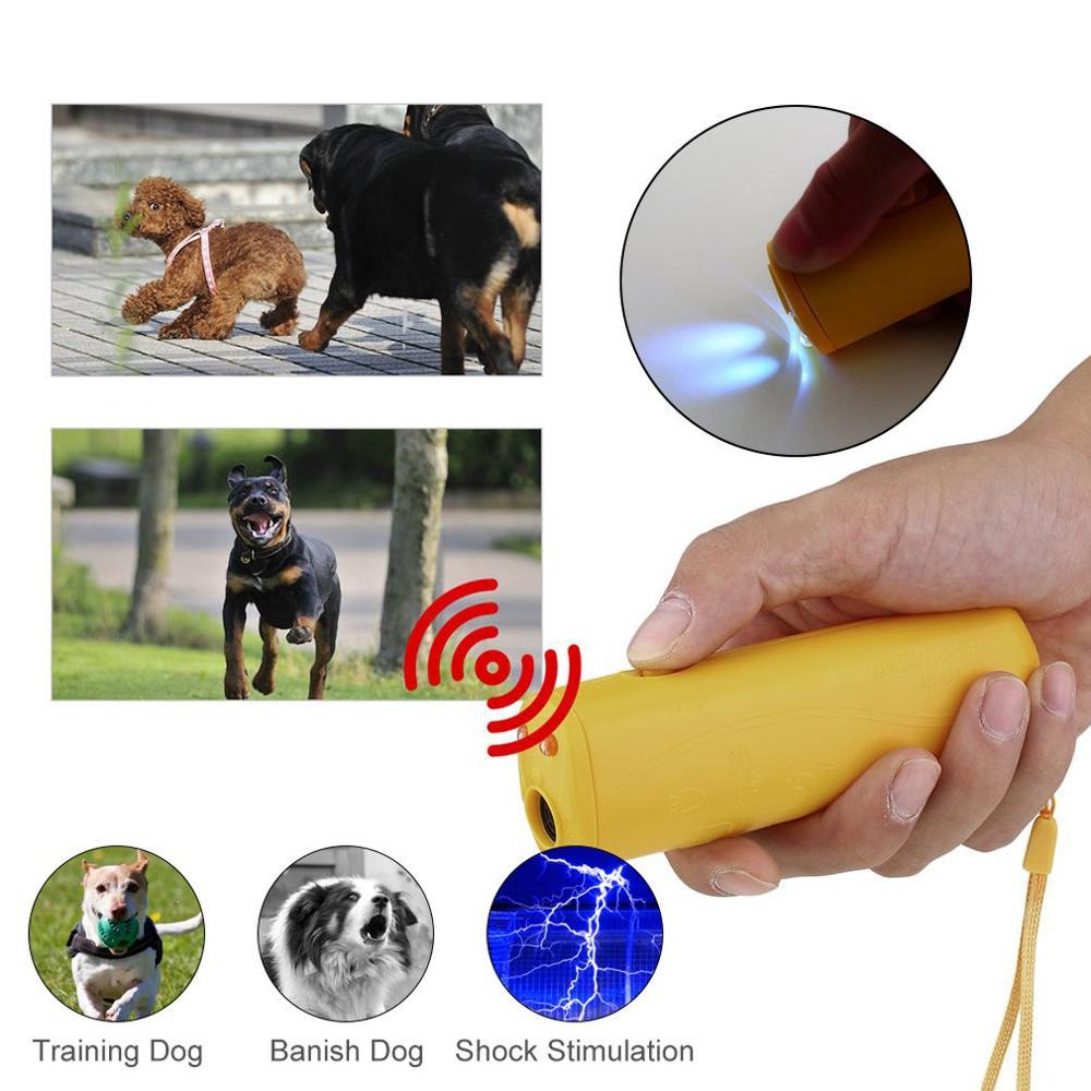 Haustier Hund Repeller Anti Bellen Stopp Borke Ausbildung Gerät Trainer LED Ultraschall 3 in 1 Anti Bellen Ultraschall Ohne Batterie