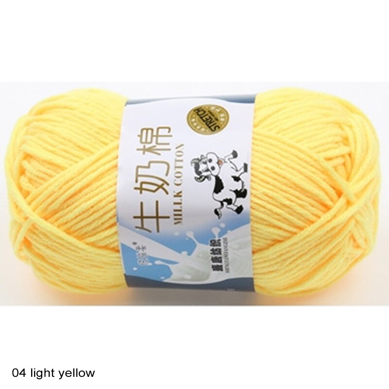 Hand Breien Levert Breiwol Haak Garen Melk Katoen Hand Gebreide Garen Geverfd Breien Garens Glad Melk Fiber: 04 light yellow