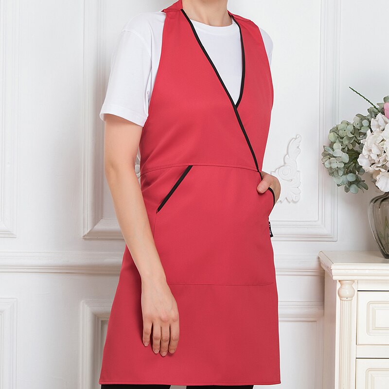 Unisex Beentje V-hals Tie Chef Schort Hotel Westerse Restaurant Keuken Werk Coffee Shop Party BBQ Catering Service: Rood