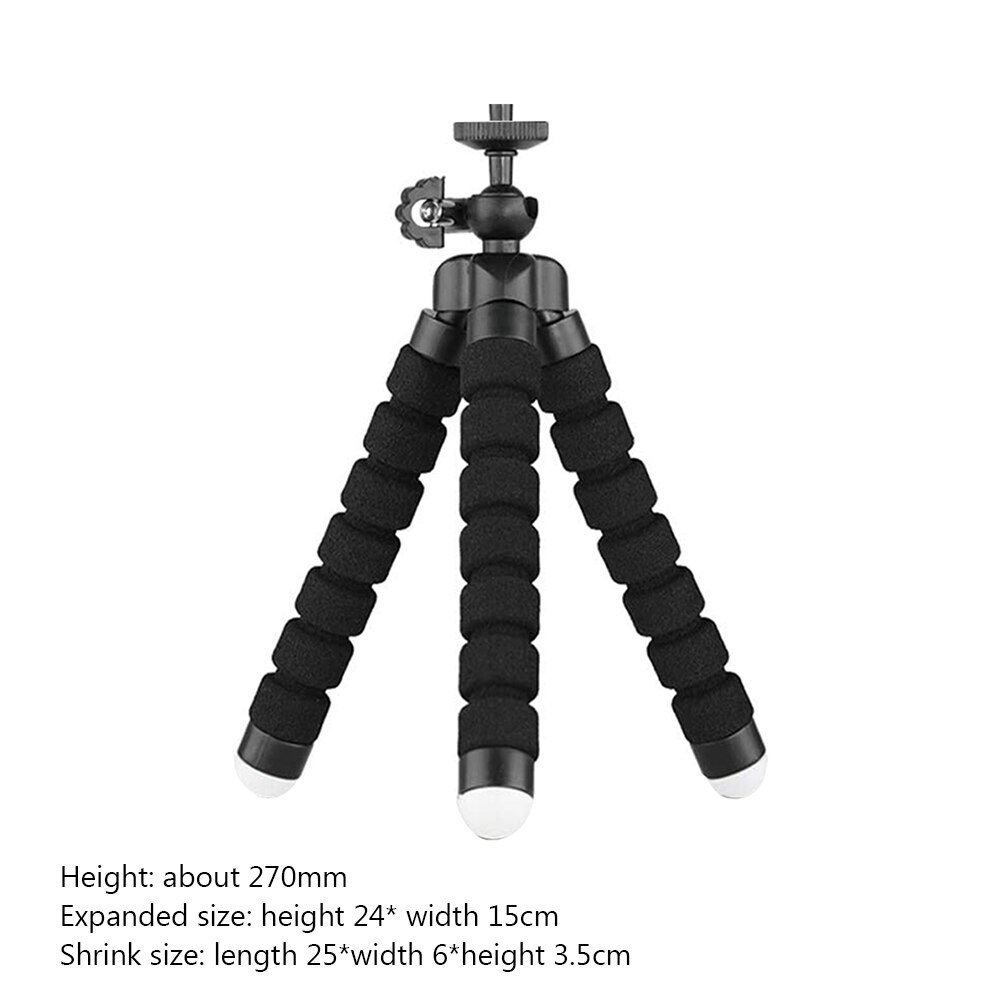 Sponge Octopus Tripod with Bluetooth Remote Shutter Mini Flexible Kit Outdoor Mobile Phone Decoration for Cellphone