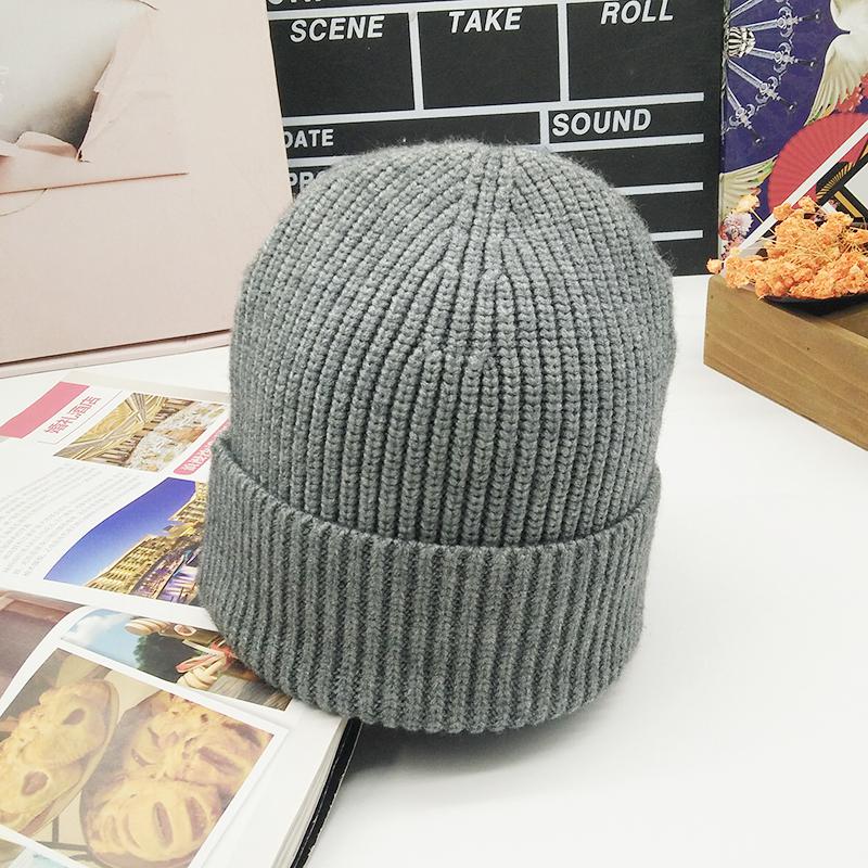 COKK Wollen Muts - Effen Patroon - Warme Wintermuts voor Dames - Casual, Skiën, Wandelen: Grijs