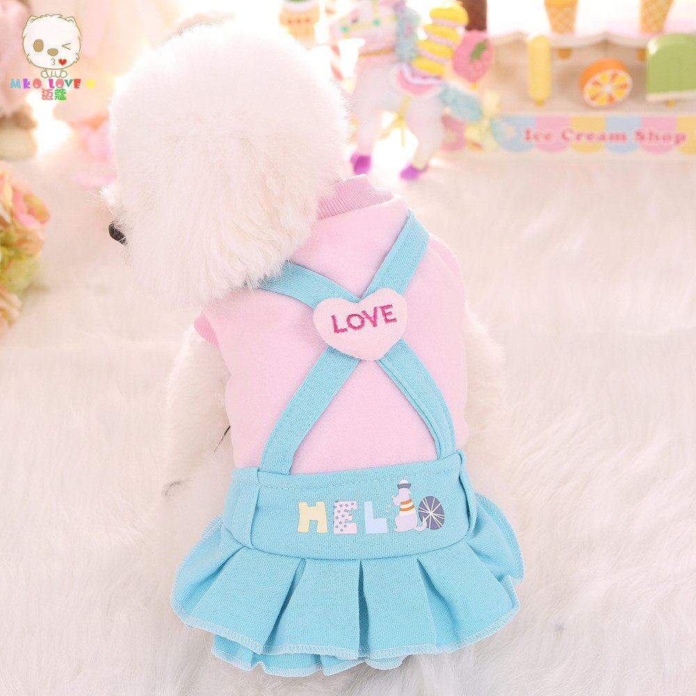 Hond Kleren Kat Jurk Jarretel Rok Puppy Teddy Chihuahua Yorkshire Kleding Herfst En Winter Puppy Hond Overalls Jurk: Roze / S