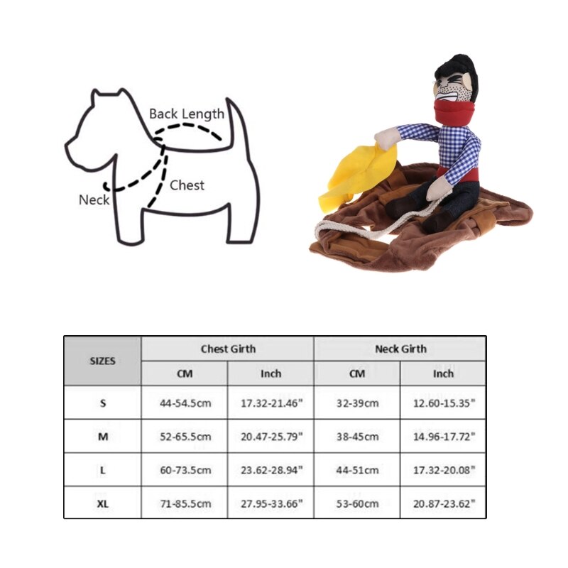 Funny Riding Horse Cowboy Pet Dog Costumes Puppy Halloween Party Costume Clothes LX9C