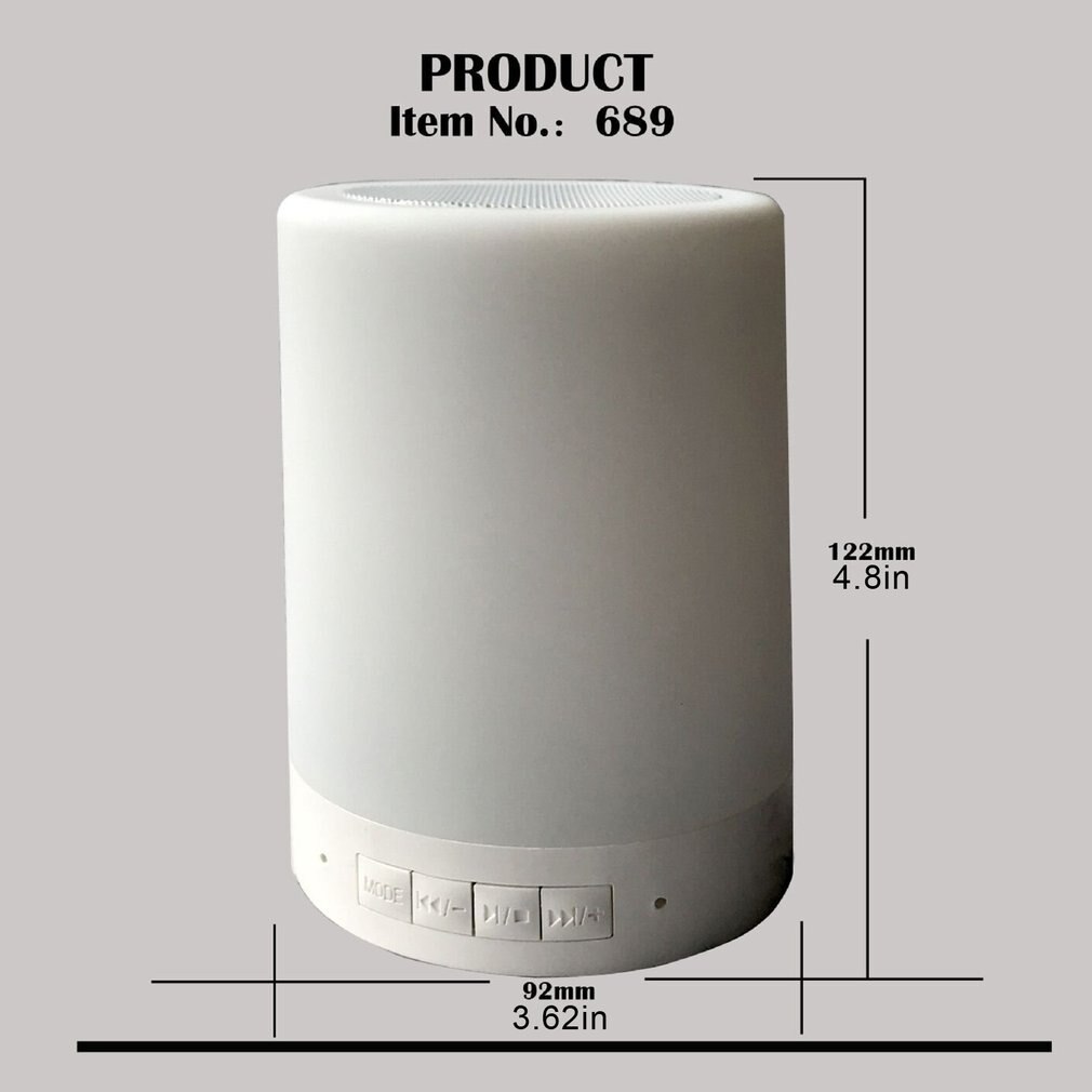 Colorful Night Light Wireless Speaker Portable Wireless Speaker LED Bedside Light Smart Touch Stereo Speaker