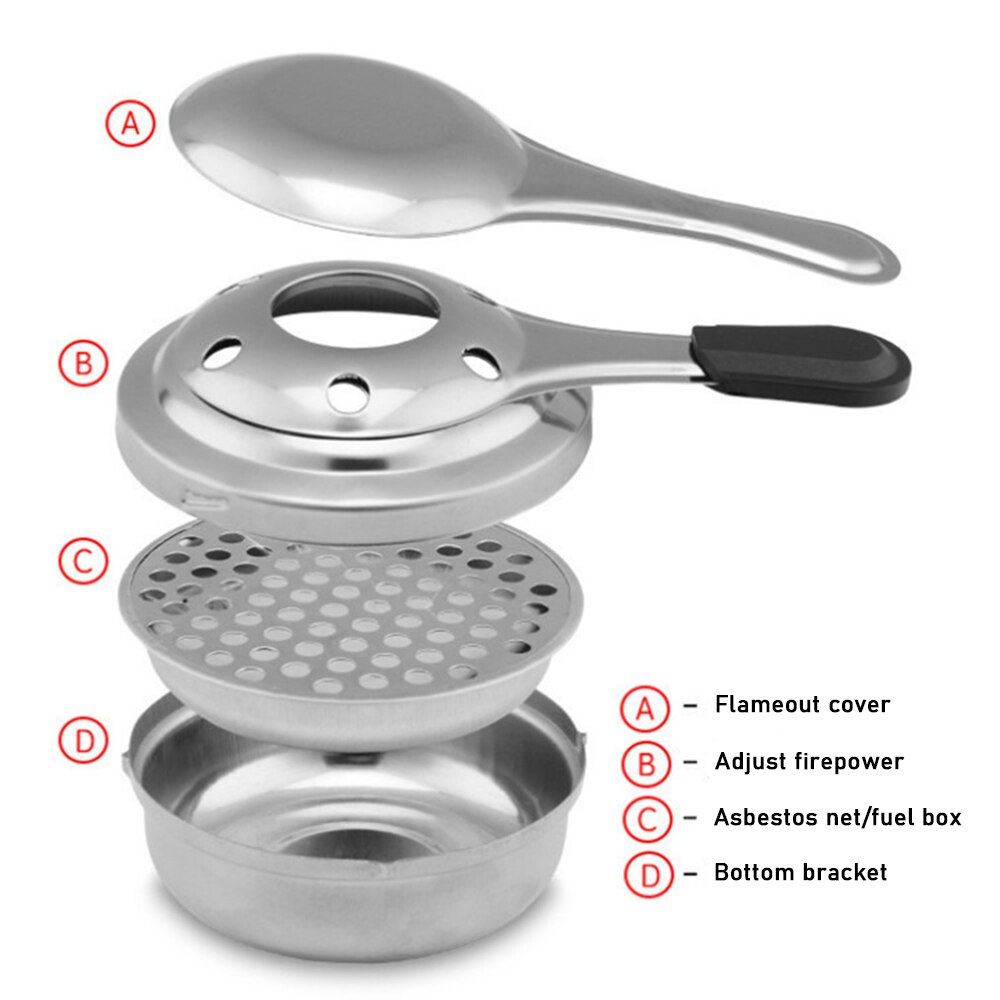 Portable Mini Alcohol Stove Windproof Alcohol Burner Stainless Camping Stove For Outdoor Hiking Cooking Drinks Stove