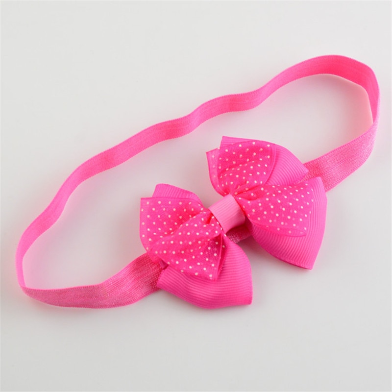 10pcs Mini Bowknot Hairband Baby Kids Girls Elastic Headband birthday bow headband baby care Lovely Kids Elastic Turban