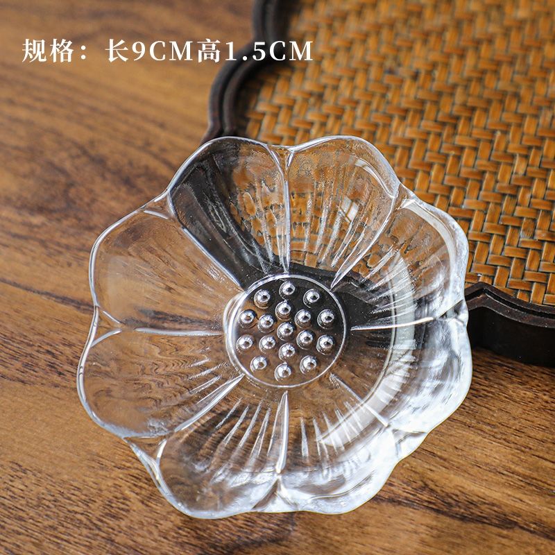 Heat-resistant Coloured Glaze Glass Cup Tea Cup Chinese Kung Fu Teacup Frosted Master Cup with Saucer Cloudy Household Small Cup: 01 Saucer