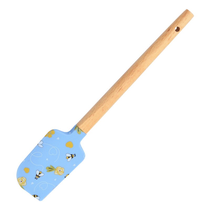 Silicone Cake Cream Spatula Butter Cake Bread Spatula Wooden Handle Cake Scraper Edge Smoother Decorating Kitchen Accessories: H