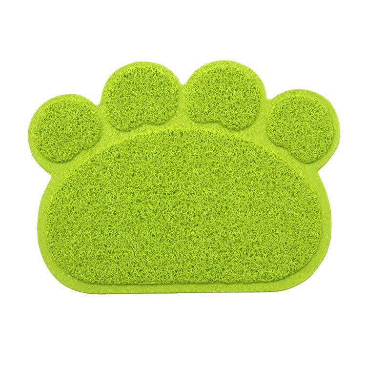 FML Pet Cat Litter Mat Paw Print Dog Cat Toilet for Cats Pet Accessories Kitty Dish Feeding Bowl Easy Cleaning Sleeping Pad: light green
