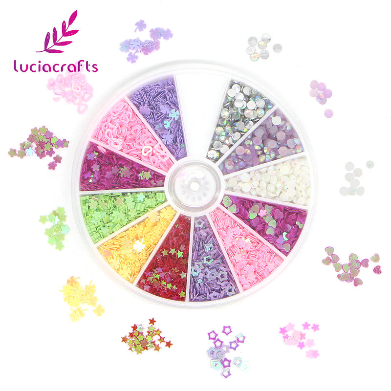 Lucia Ambachten Willekeurige Gemengde Kleur Combinatie Van 8.5G Regenboog Cup Pailletten + 150 Pcs Strass Party/Bruiloft Confetti f1011