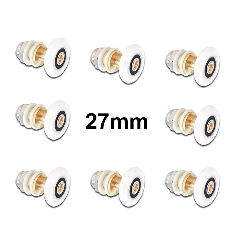 8Stck 19/23/25/27mm Ausgesetzt Glas Tür Rollen Für Dusche Schiebetür Hängen Schlecht Durcheinander Schrank Räder Schrank Exzentrische: 27mm