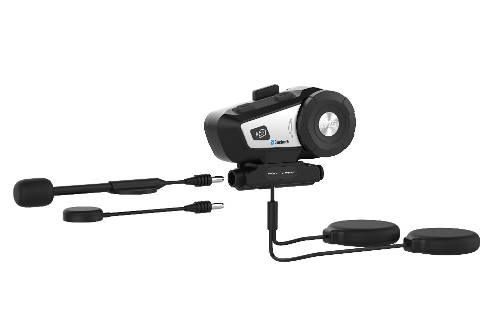 M6 Plus 1000m Motorcycle Bluetooth Helmet Intercom Headset MP3 FM Voice Command Wired To 2 Way Radio Handsfree BT Interphone