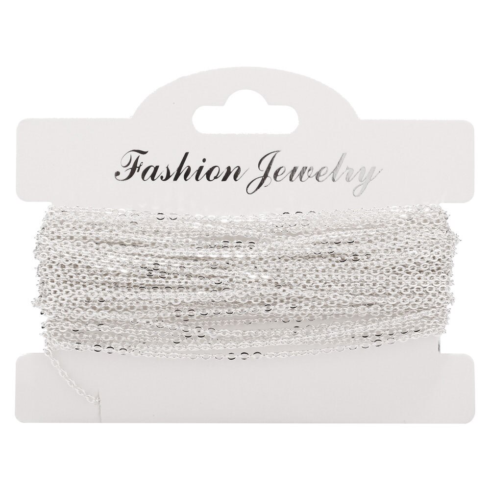 2M Edelstahl Ketten Groß Halskette Erkenntnisse Komponenten Gold/Rose Gold Farbe Kreuz Link Kette Für Diy Schmuck, der: Silver Plated / 1.5mm Width