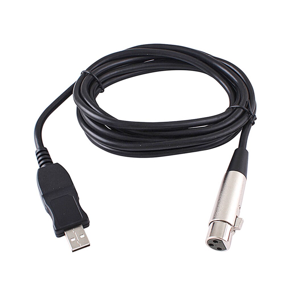 2.8m USB Microphone Cable USB to XLR Female Microphone Cable Cord Adapter Computer Connecting Conversion Line MIC Link Cable