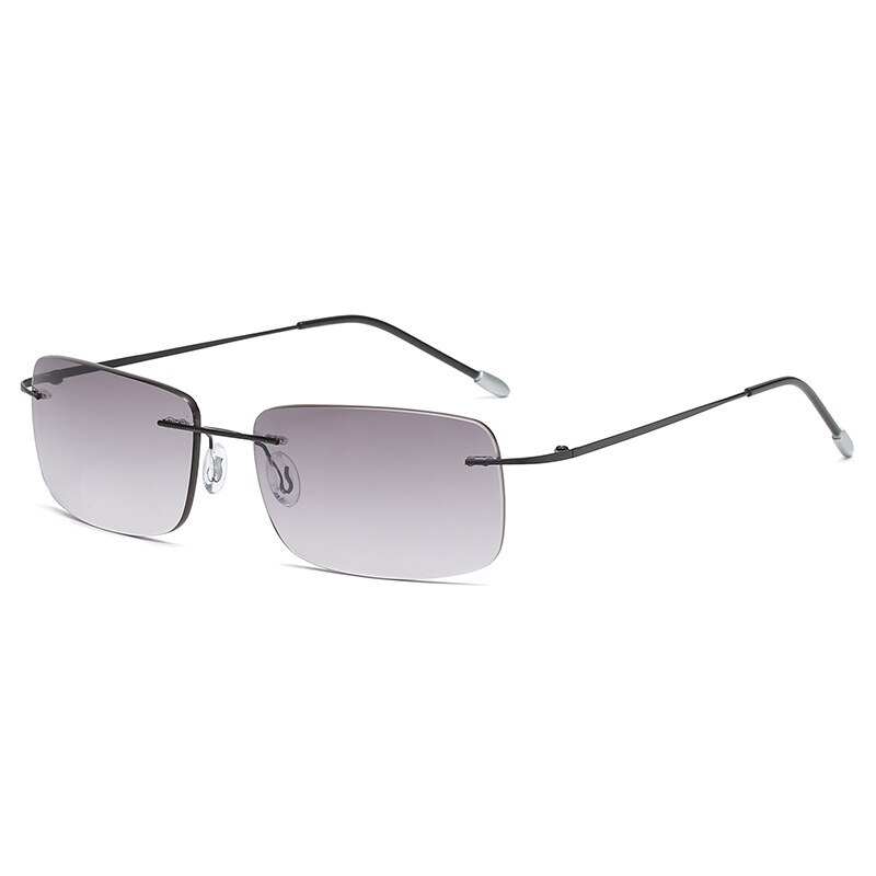 Ahora Men Business Bifocal Sun Reading Glasses Alloy Anti Blue Light Sunglasses Presbyopia Eyeglasse Shade Hyperopia Eyewear: +100 / black